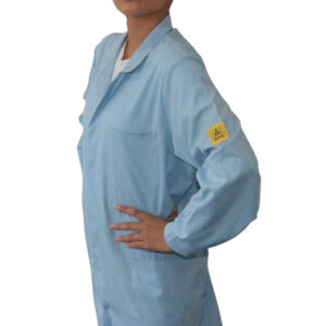 Eurostat ESD Labcoat Light Blue Conductive 4×4mm Grid 100 Washes 40°C – XXS